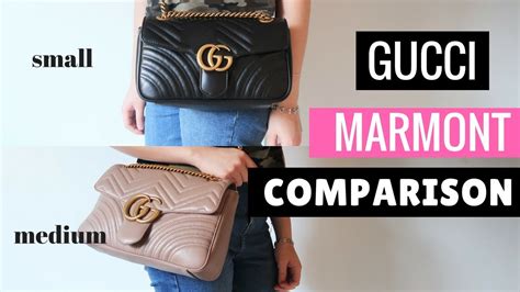 gucci marmont matelasse small vs medium|authentic Gucci Marmont small bag.